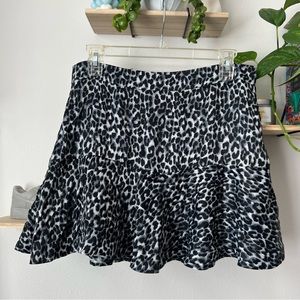 ZARA silky cheetah print skirt in blue and black size large